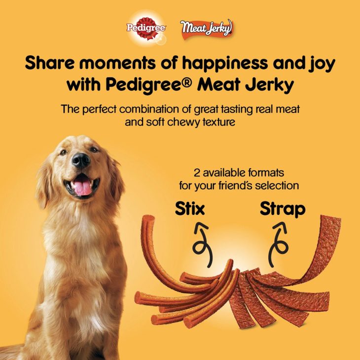 Pedigree Meat Jerky เพดดีกรี มีทเจอร์กี้ ขนมสุนัขโต เนื้อแกะอบ ชนิดแผ่น - Image 2