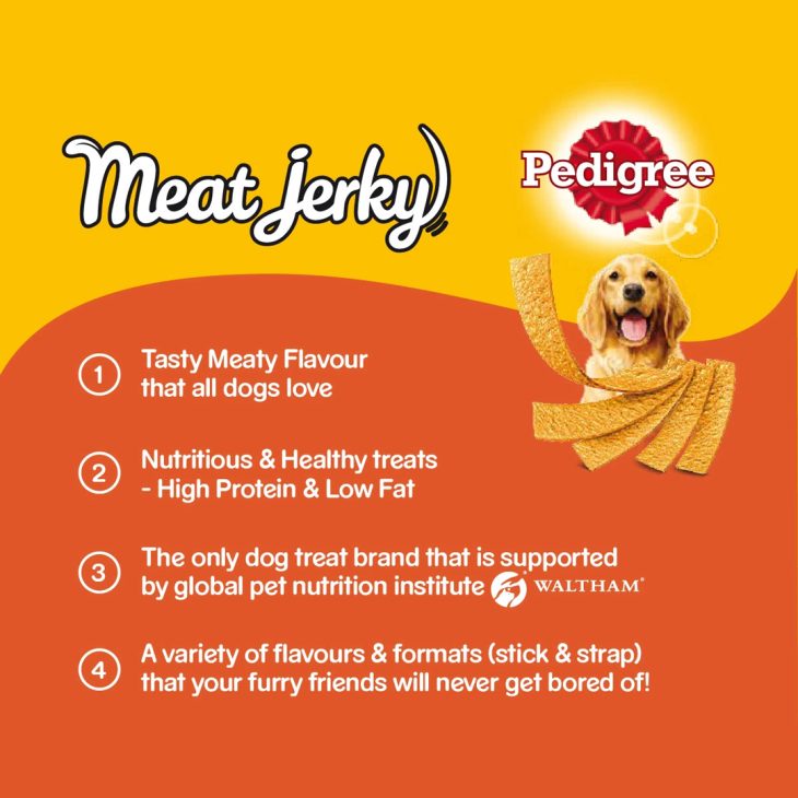 Pedigree Meat Jerky เพดดีกรี มีทเจอร์กี้ ขนมสุนัขโต เนื้อแกะอบ ชนิดแผ่น - Image 6